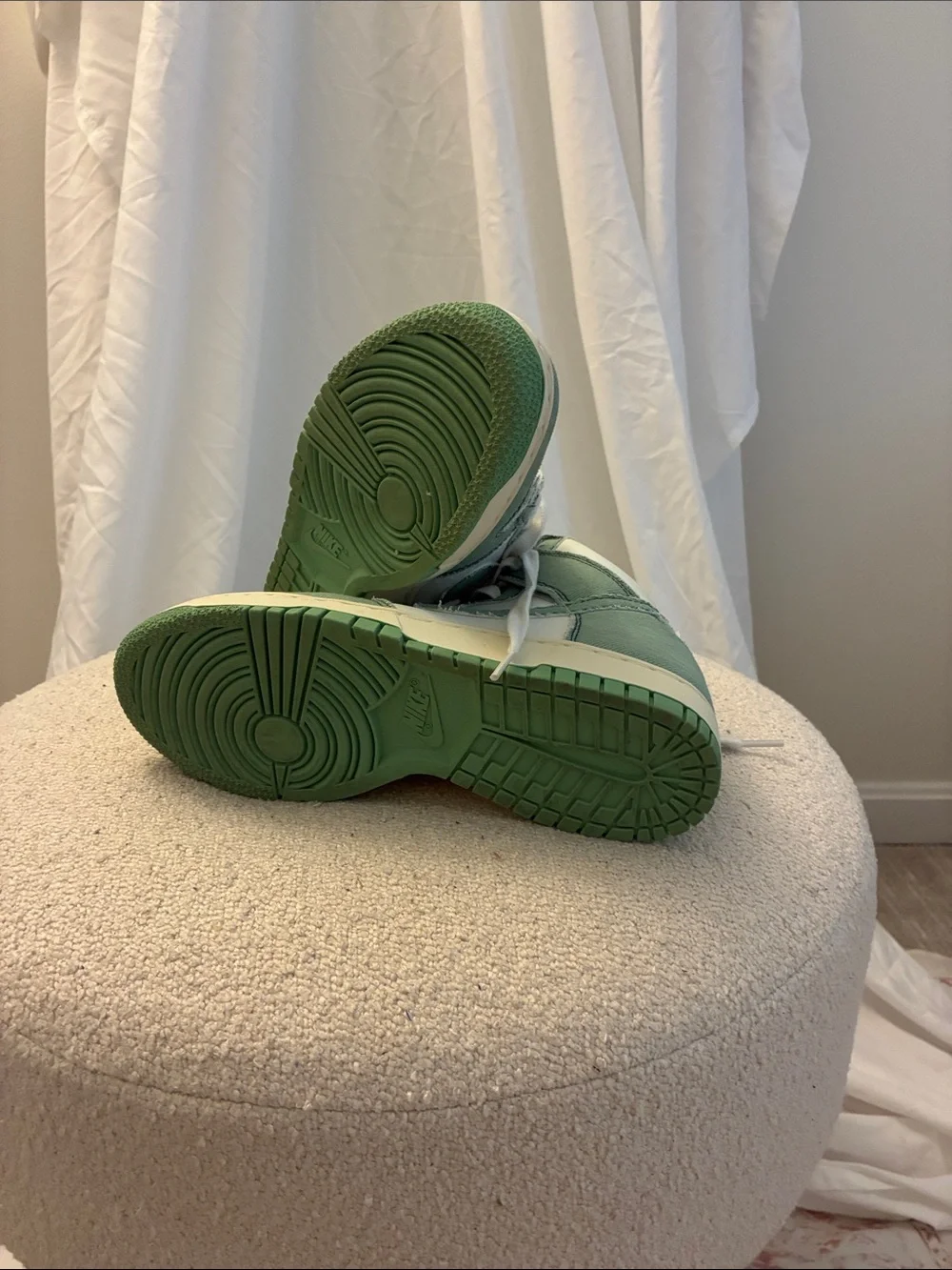 Nike High-Top Sneakers in White and Sage